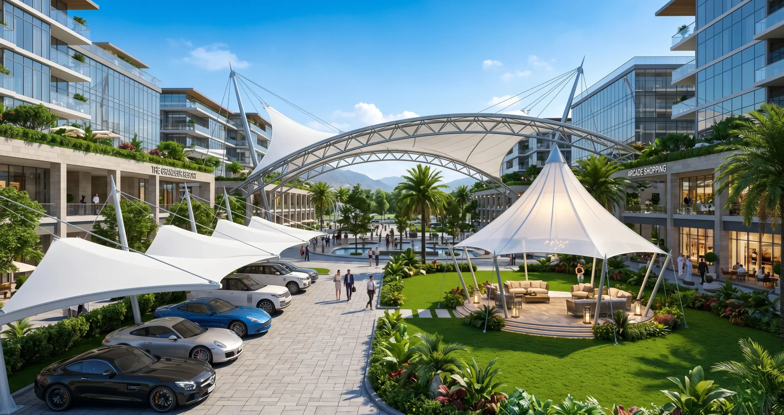 Peaknox Premium Tensile Products: Car Parking, Gazebos, and Walkways